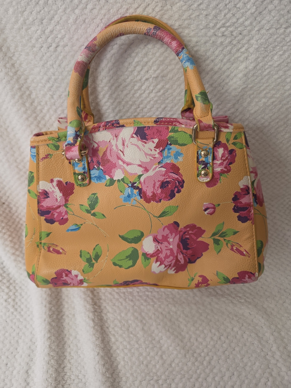 Betsey Johnson Yellow Floral Bow Top-Handle Satchel - Picture 2 of 5